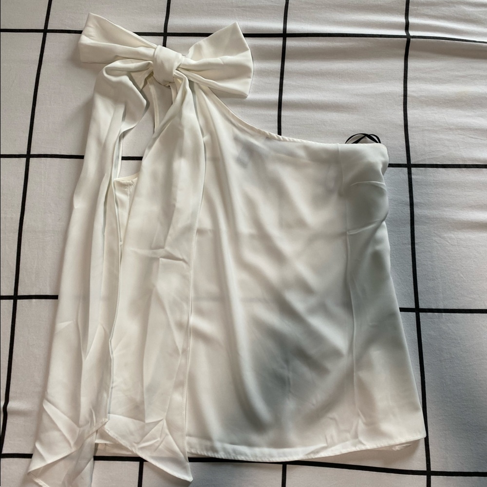 F21 One Shoulder Blouse with Bow